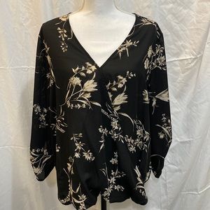 Allan Surplice Rolltab High Low Blouse by West Kei